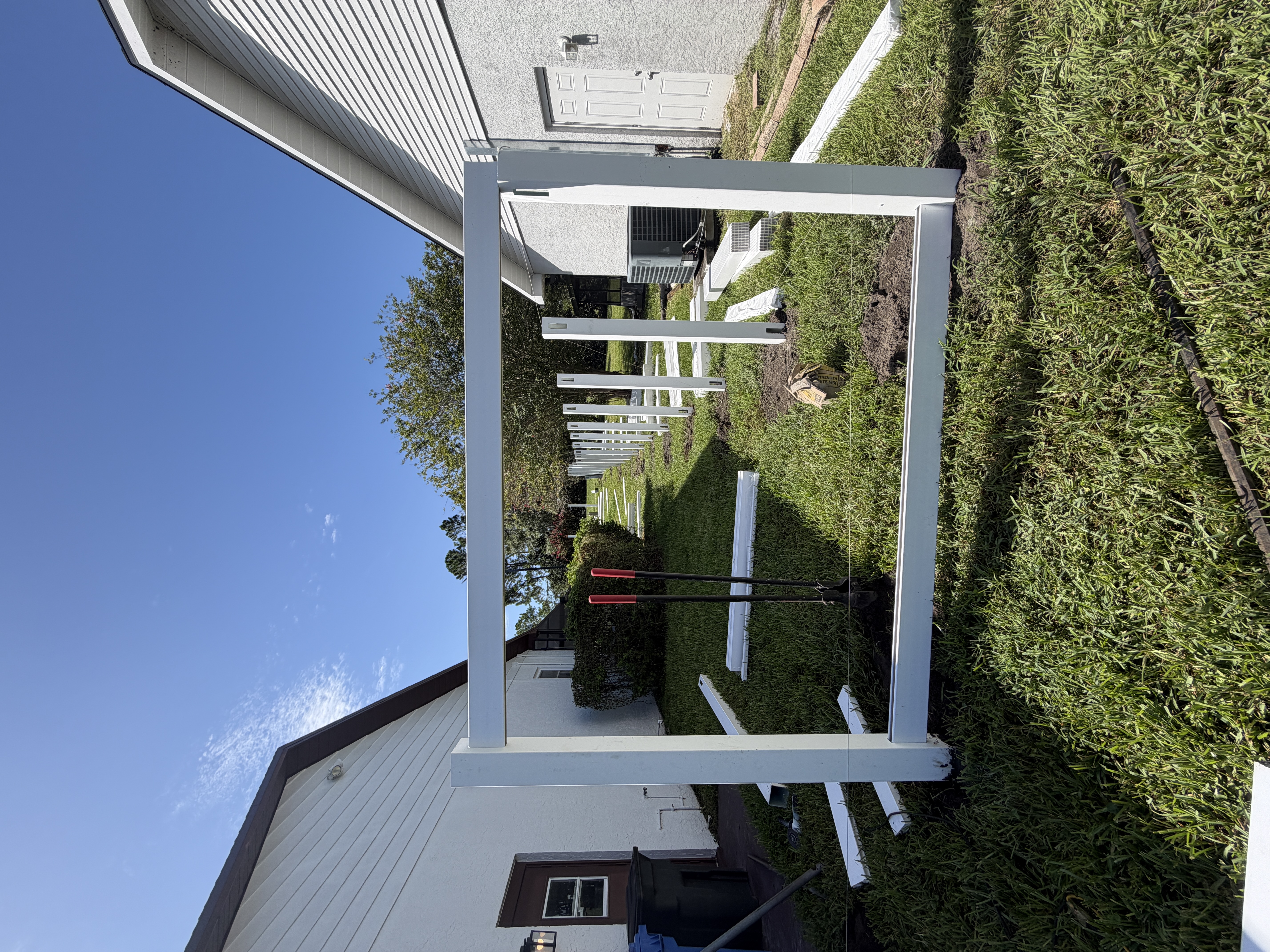 Fence installation in progress