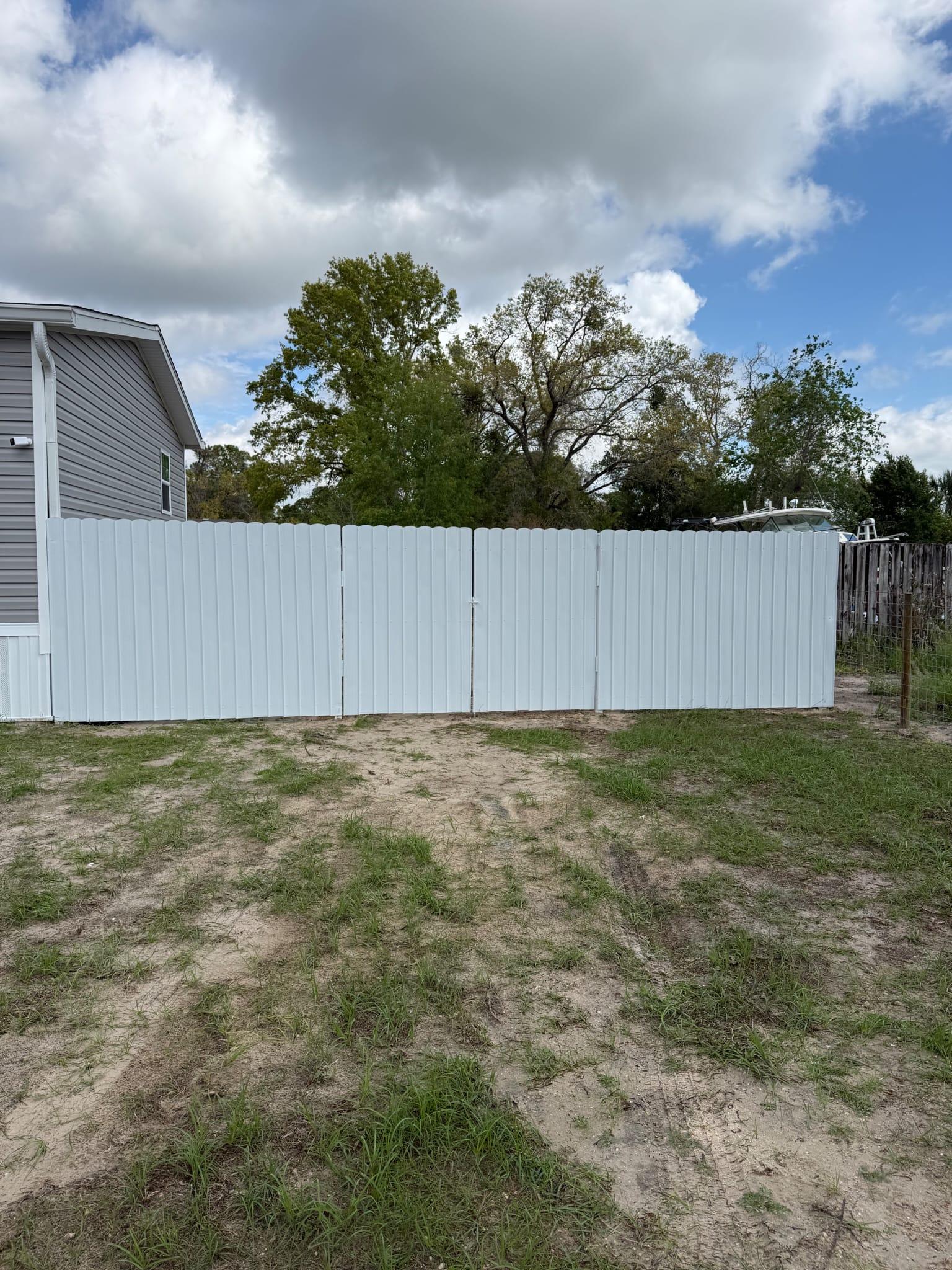 Wood fence installation